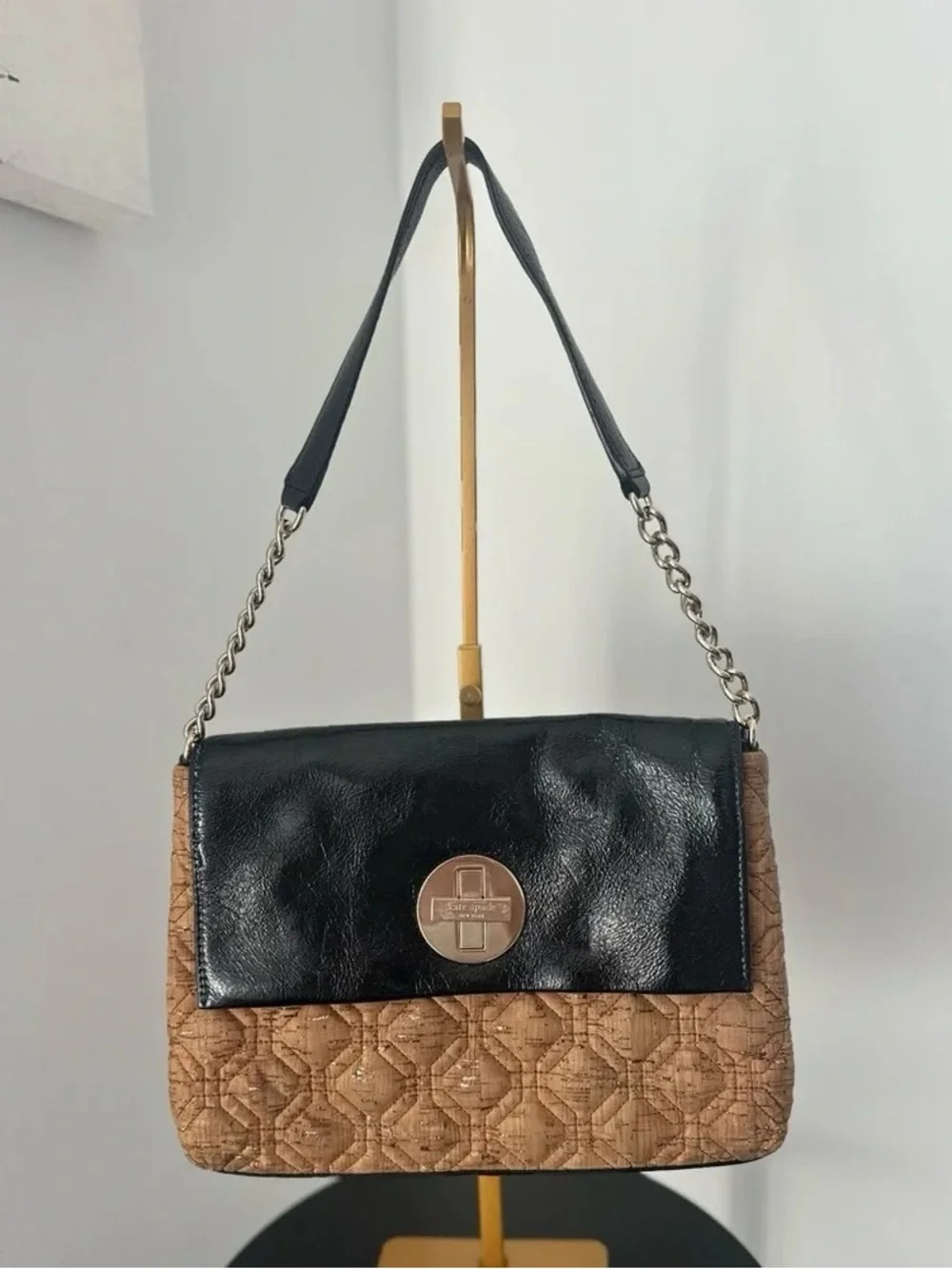 Kate Spade Quilted Cork and Patent Leather Handbag